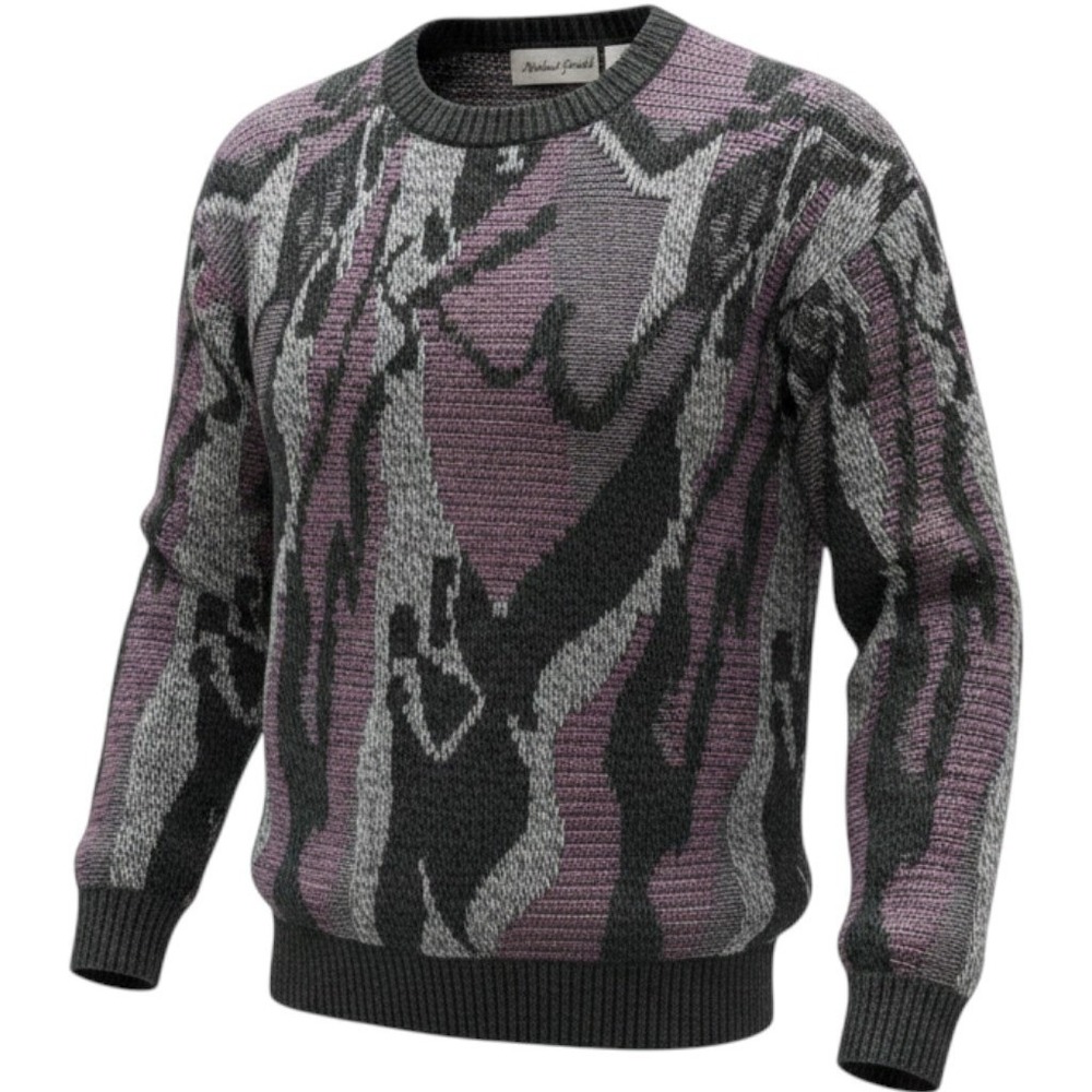 Michael Gerald Vintage Coogi Style Abstract Knit Sweater Grandpa Mens Medium